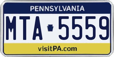 PA license plate MTA5559