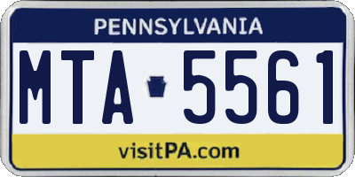 PA license plate MTA5561