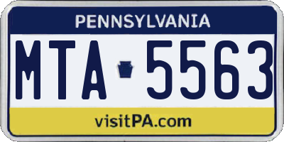 PA license plate MTA5563