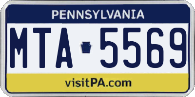 PA license plate MTA5569