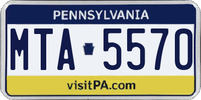 PA license plate MTA5570