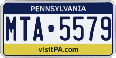 PA license plate MTA5579