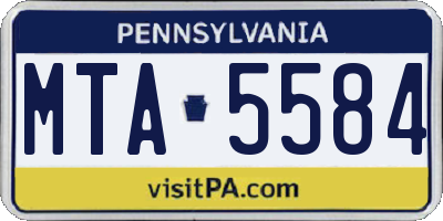 PA license plate MTA5584