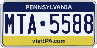 PA license plate MTA5588