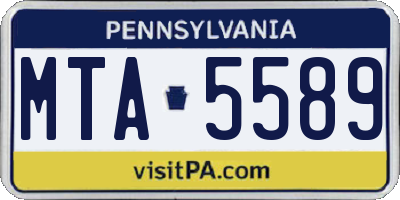 PA license plate MTA5589