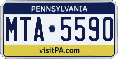 PA license plate MTA5590