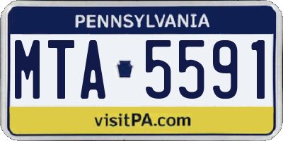 PA license plate MTA5591
