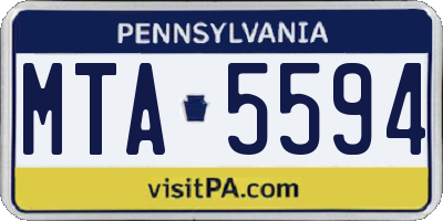 PA license plate MTA5594