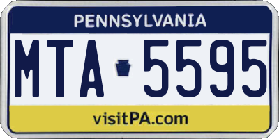 PA license plate MTA5595