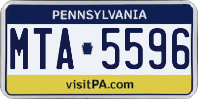 PA license plate MTA5596