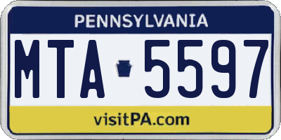 PA license plate MTA5597