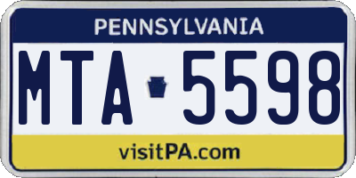 PA license plate MTA5598