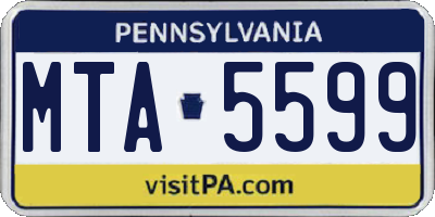 PA license plate MTA5599