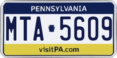 PA license plate MTA5609