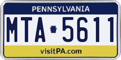 PA license plate MTA5611