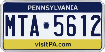 PA license plate MTA5612