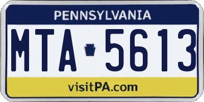 PA license plate MTA5613