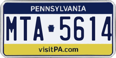 PA license plate MTA5614