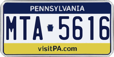 PA license plate MTA5616