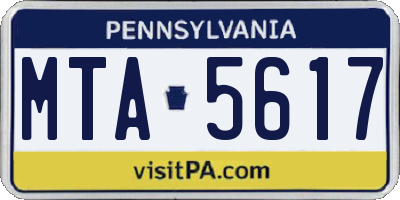 PA license plate MTA5617