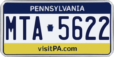 PA license plate MTA5622