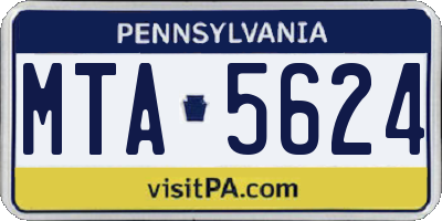 PA license plate MTA5624
