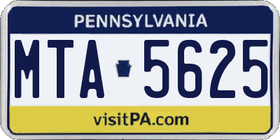 PA license plate MTA5625