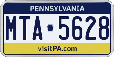 PA license plate MTA5628