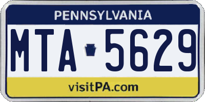PA license plate MTA5629