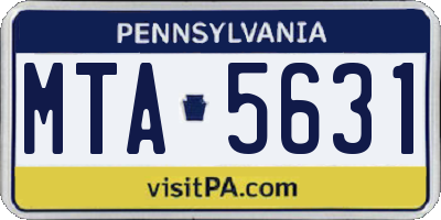 PA license plate MTA5631