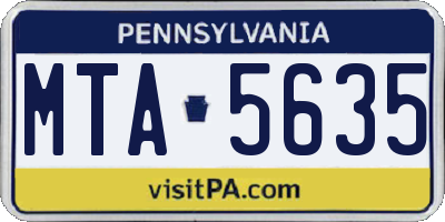 PA license plate MTA5635