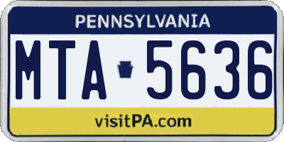 PA license plate MTA5636