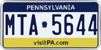 PA license plate MTA5644