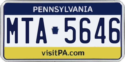 PA license plate MTA5646