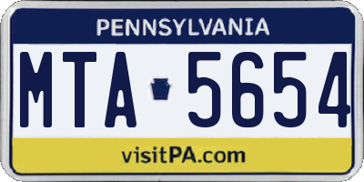 PA license plate MTA5654