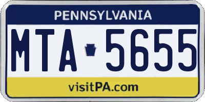 PA license plate MTA5655