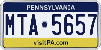 PA license plate MTA5657
