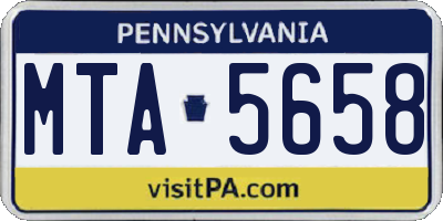 PA license plate MTA5658