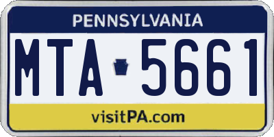 PA license plate MTA5661