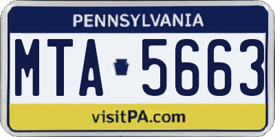 PA license plate MTA5663