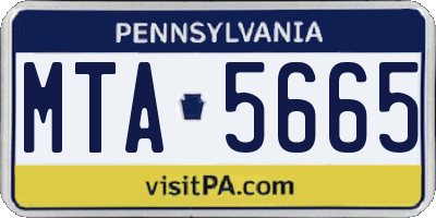 PA license plate MTA5665