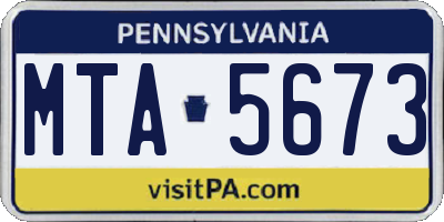 PA license plate MTA5673