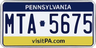PA license plate MTA5675