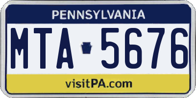 PA license plate MTA5676