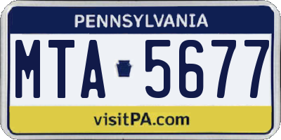 PA license plate MTA5677