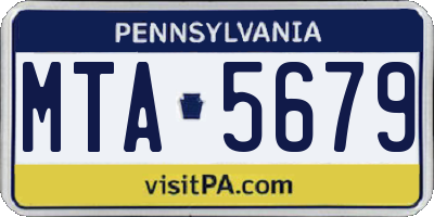 PA license plate MTA5679