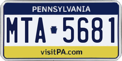 PA license plate MTA5681