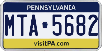 PA license plate MTA5682