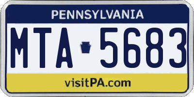 PA license plate MTA5683