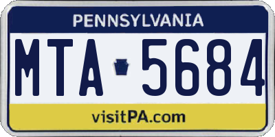 PA license plate MTA5684